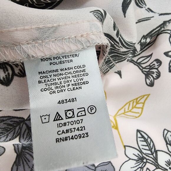 LOFT PLUS Womens Blouse Size 20 Pink Floral Split V Neck Long Sleeve Lightweight - Picture 8 of 11